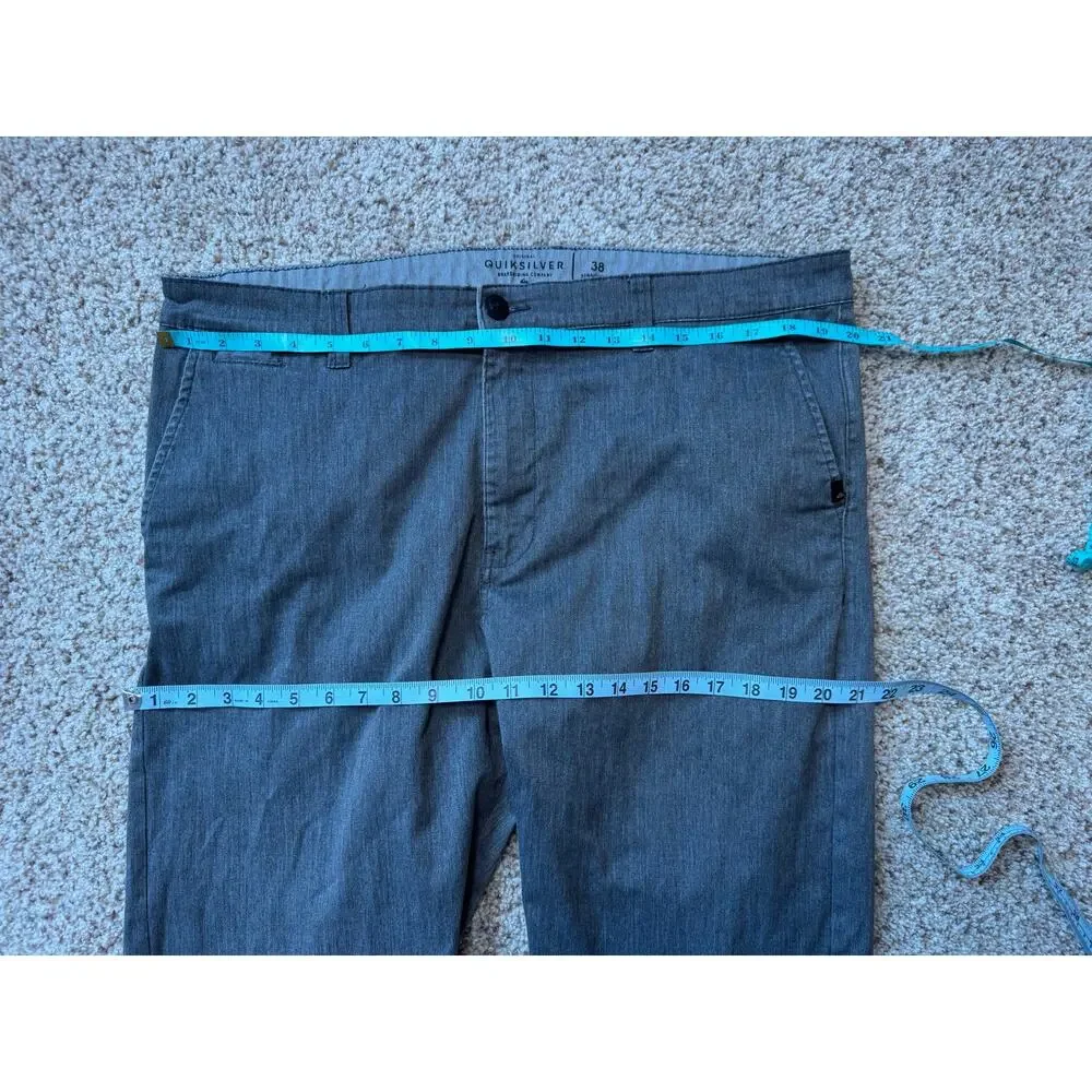 Quiksilver Mens Pants, size 38, Khaki, Straight fit; charcoal gray
